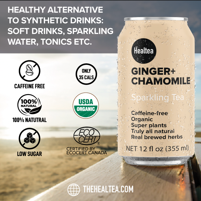 Organic Ginger & Chamomile Sparkling Premium Botanical Infusion