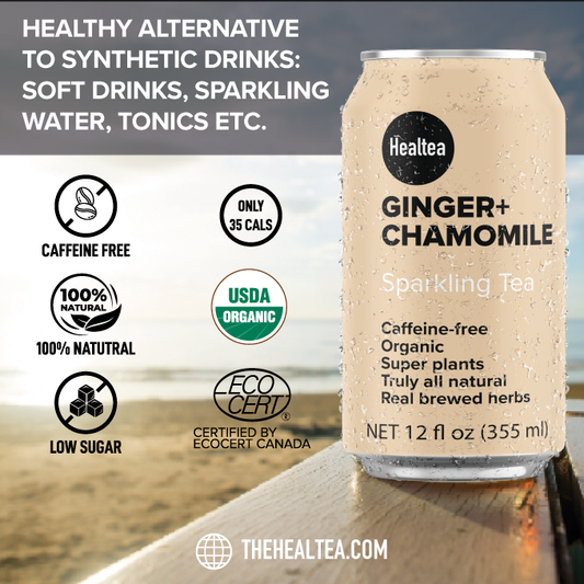 Organic Ginger & Chamomile Sparkling Premium Botanical Infusion