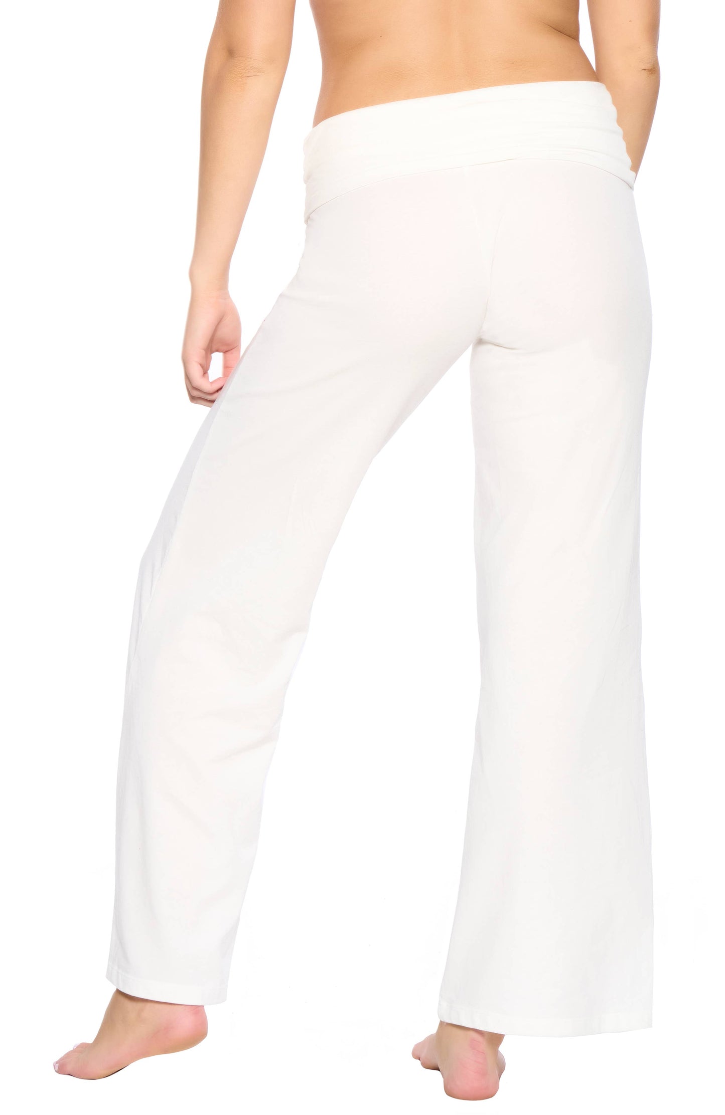 Organic Cotton Stretch Wide Leg Roll Over Pant