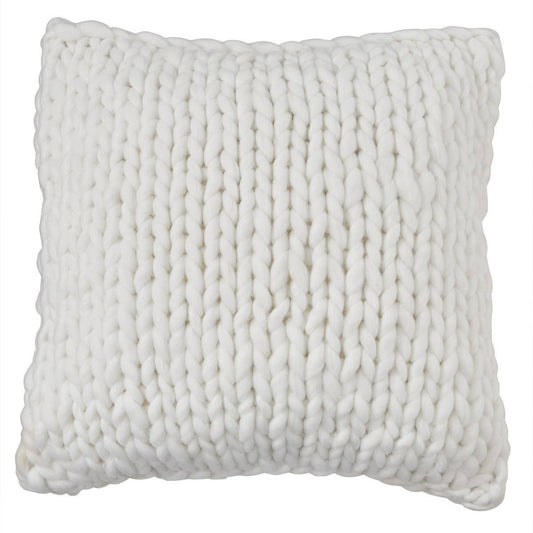 Chunky Knit Pillow 18" - White Cover